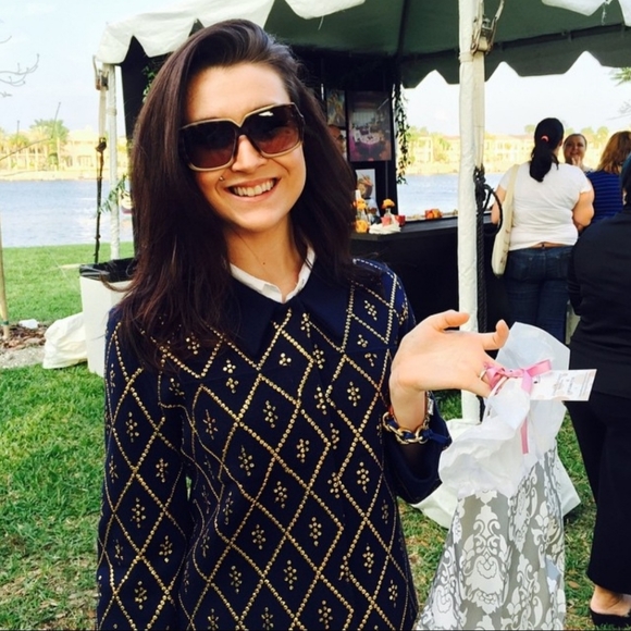 Marc by Marc Jacobs Gold Sequin Navy Button Jacket - Picture 9 of 9